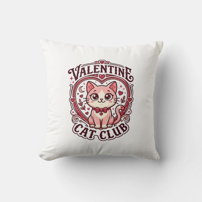 Valentine Cat Funny Cat Lover Design - Valentine C Cushion (Front)