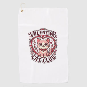 Valentine Cat Funny Cat Lover Design - Valentine C Golf Towel