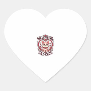 Valentine Cat Funny Cat Lover Design - Valentine C Heart Sticker