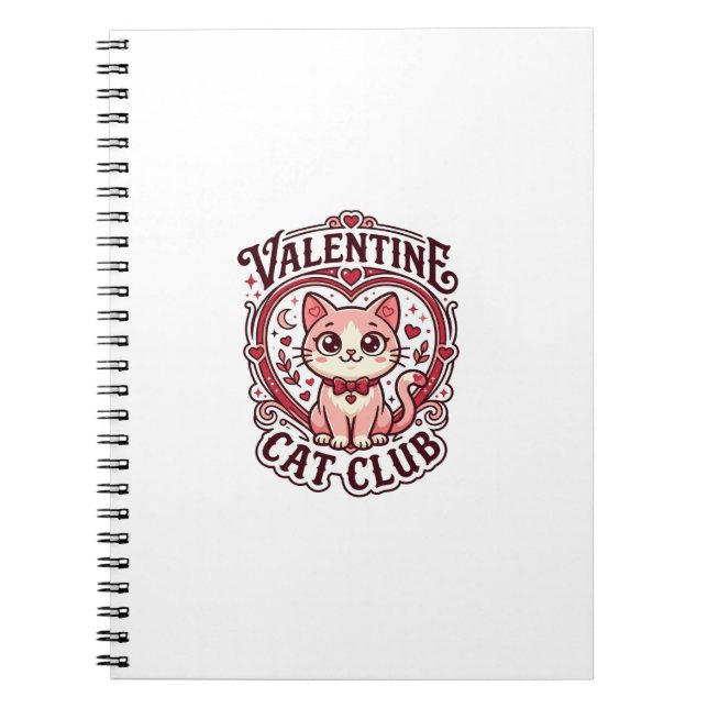 Valentine Cat Funny Cat Lover Design - Valentine C Notebook (Front)