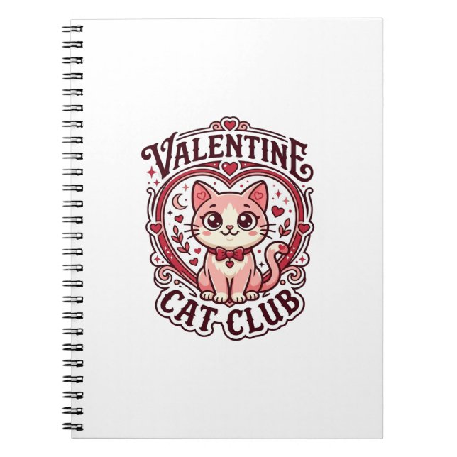 Valentine Cat Funny Cat Lover Design - Valentine C Notebook (Front)