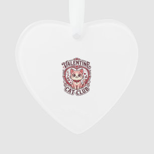 Valentine Cat Funny Cat Lover Design - Valentine C Ornament
