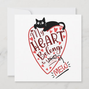 Valentine Cat Greeting Card – Love-Themed Feline
