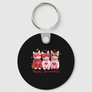 Valentine Cat Happy Meowentines Heart Valentines C Key Ring
