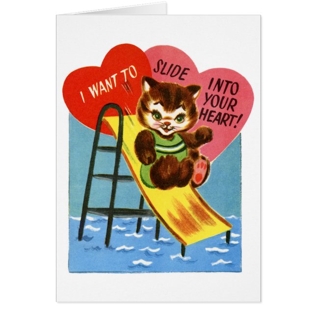 Valentine Cat Water Slide (Front)