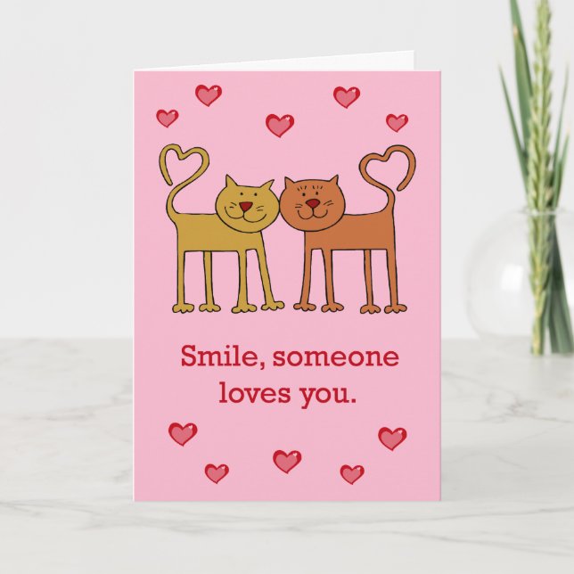 Valentine Cats In Love Card (Front)