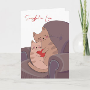 Valentine Cats Snuggled in Love  Card