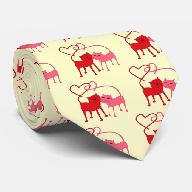 Valentine Cats - Valentine Tie (Rolled)