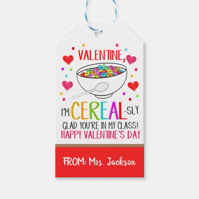 Valentine Cereal Gift Tag (Front)