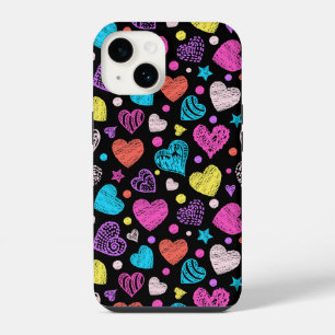 Valentine Chalk Hearts iPhone 14 Case-Mate Case