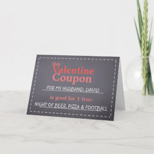 Valentine Chalkboard Coupon Holiday Card