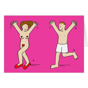 Valentine Chase Cartoon Couple in Underwear