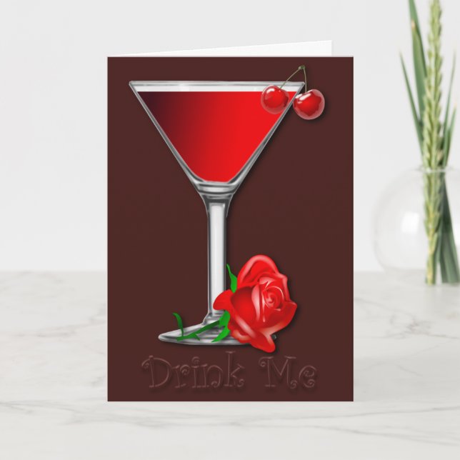 Valentine Cherry Martini Card (Front)