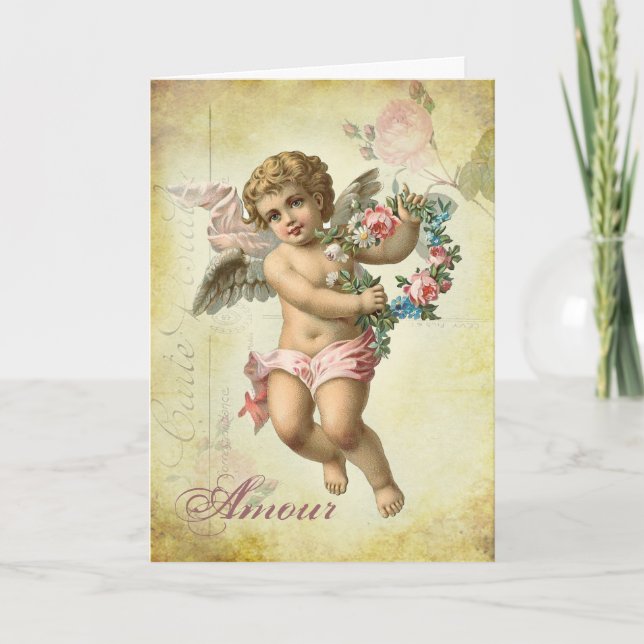 Valentine Cherub - Amour Holiday Card (Front)