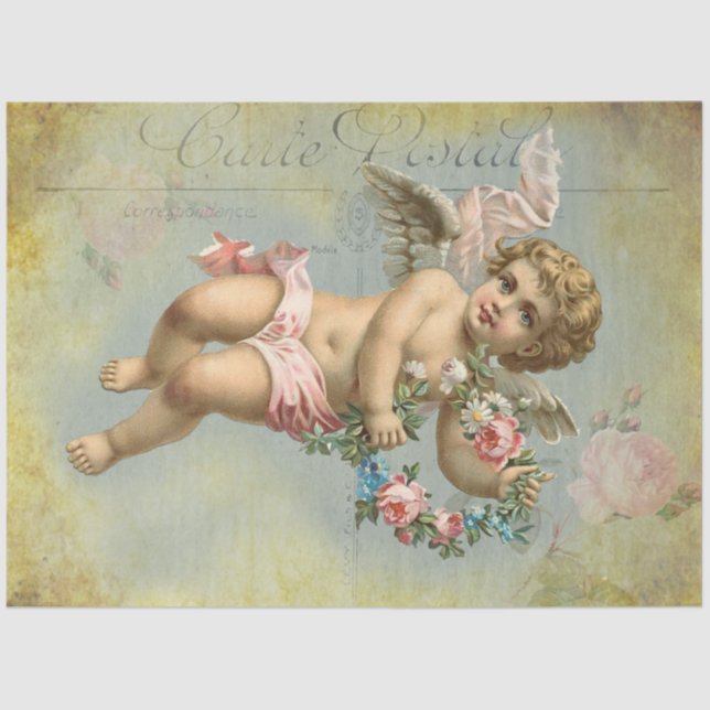 Valentine Cherub, french inspired  Tissue Paper (Front)