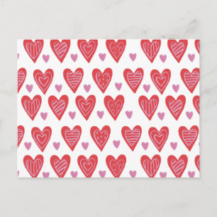 Valentine Chic Pattern Holiday Postcard