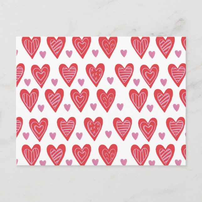 Valentine Chic Pattern Holiday Postcard (Front)