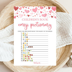 Valentine Children's Book Emoji Pictionary Game Invitation