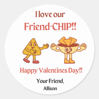 Valentine Chip Sticker for Classroom Party