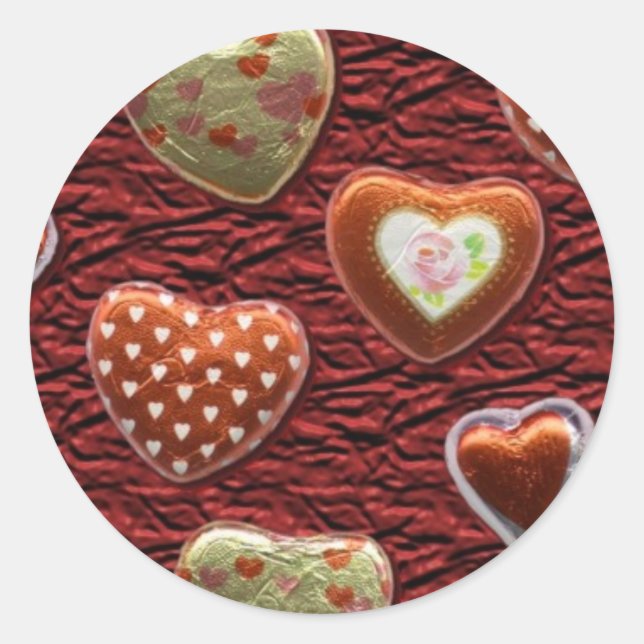 Valentine Chocolate Hearts Stickers (Front)