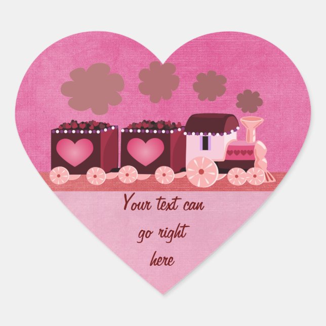 Valentine Choo Choo Train Heart Stickers (Front)