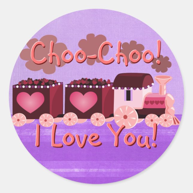 Valentine Choo Choo Train Sticker (Front)