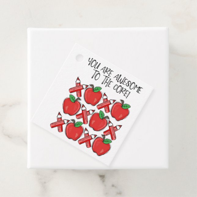 Valentine Class Apple favour tag (In Situ)