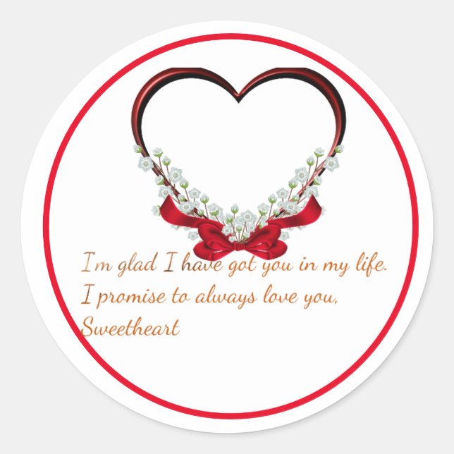 Valentine Classic Round Sticker (Front)