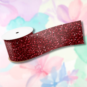 Valentine Classic Trendy Red Glitter Satin Ribbon