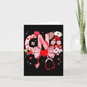 Valentine Cna Nurse Coquette Bow Stethoscope Girl  Card