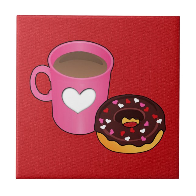 Valentine Coffee and Doughnut Tile (Front)