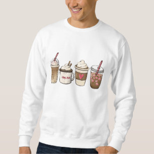 Valentine Coffee Heart Iced Coffee Lover Valentine Sweatshirt