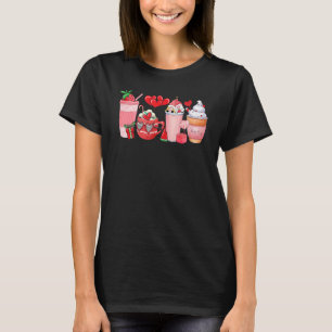 Valentine Coffee Heart Iced Coffee Valentine Day W T-Shirt