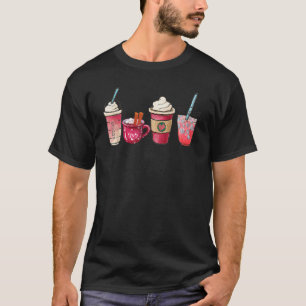Valentine Coffee Heart Iced Coffee Valentine Day W T-Shirt