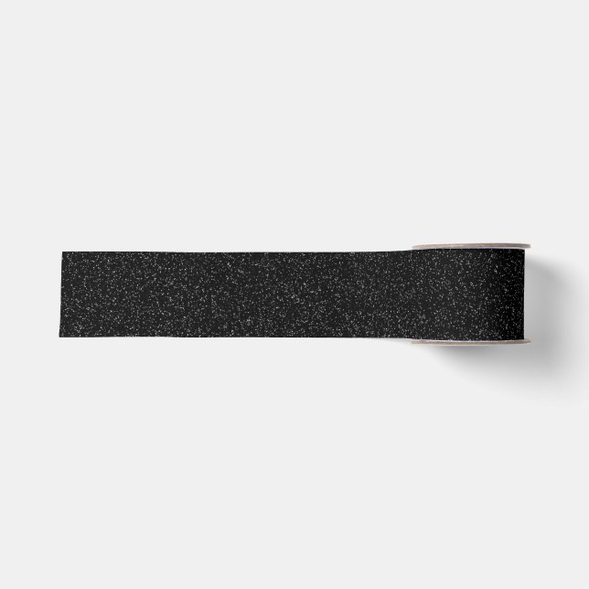 Valentine Collection Plain Black Glitter Grosgrain Ribbon (Front)