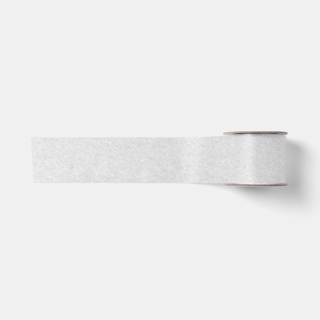 Valentine Collection Plain White Glitter Satin Ribbon (Front)