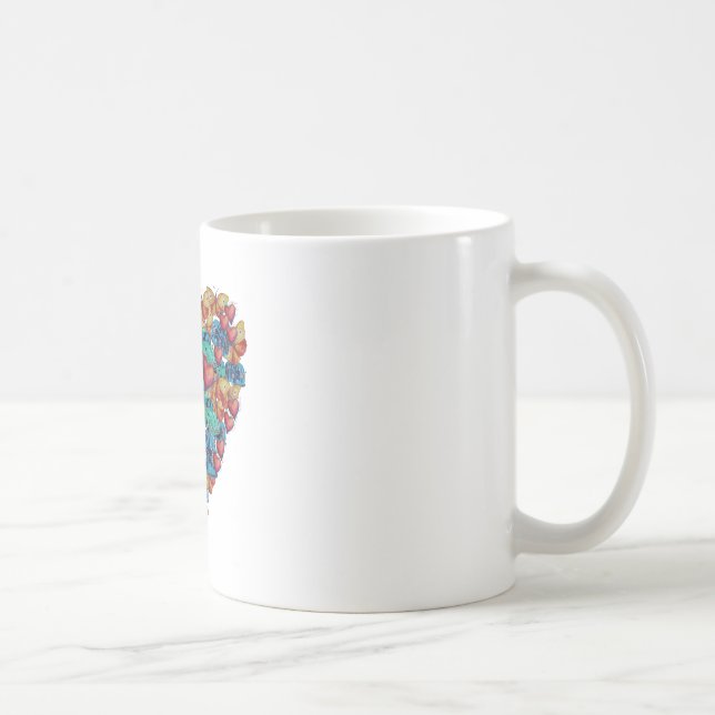 Valentine Colourful Heart Art Classic Mug (Right)