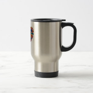 Valentine Colourful Heart Art Travel/Commuter Mug