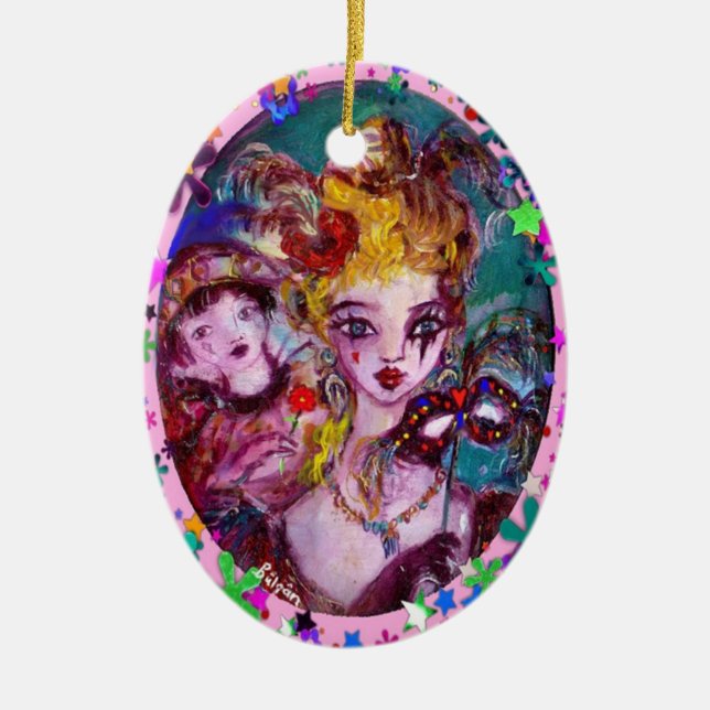 VALENTINE / Colourful Heart Ceramic Tree Decoration (Front)