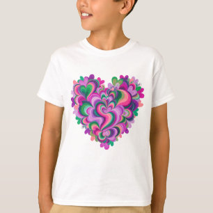 Valentine Colourful Layered Heart Art T-Shirt