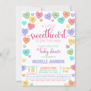 Valentine Conversation Hearts Baby Shower Invitation