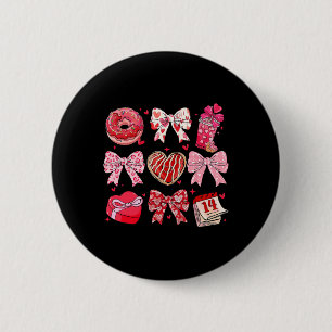 Valentine Coquette Bow Candy Donut Chocolate Girl  6 Cm Round Badge