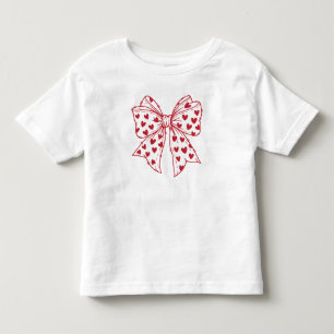 Valentine Coquette Bow Hearts  Toddler T-Shirt
