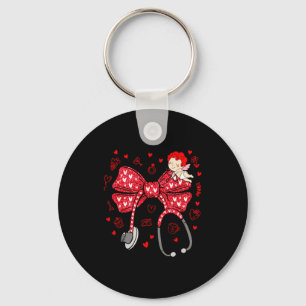 Valentine Coquette Bow Nurse Stethoscope Nursing D Key Ring