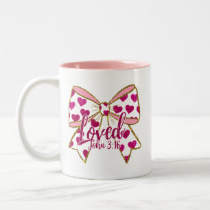 Valentine Coquette Christian Two-Tone Coffee Mug