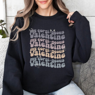 Valentine Corgi Mom Retro Customizable Sweatshirt