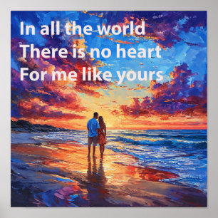🌹 Valentine Couple Beach Love Romantic Quote Wall Poster