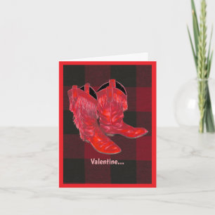 Valentine cowboy boots card