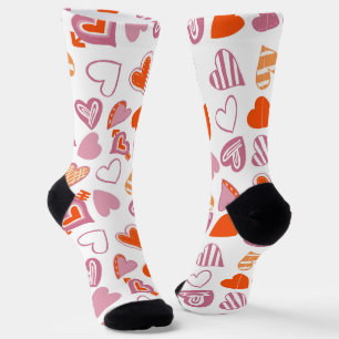 Valentine Crazy Hearts Novelty Socks