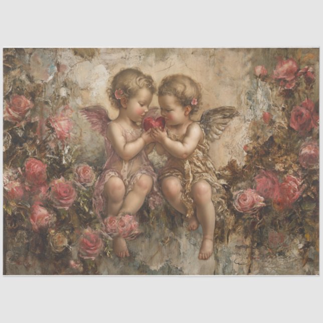 Valentine Cupid Babies  Tissue Paper (Front)